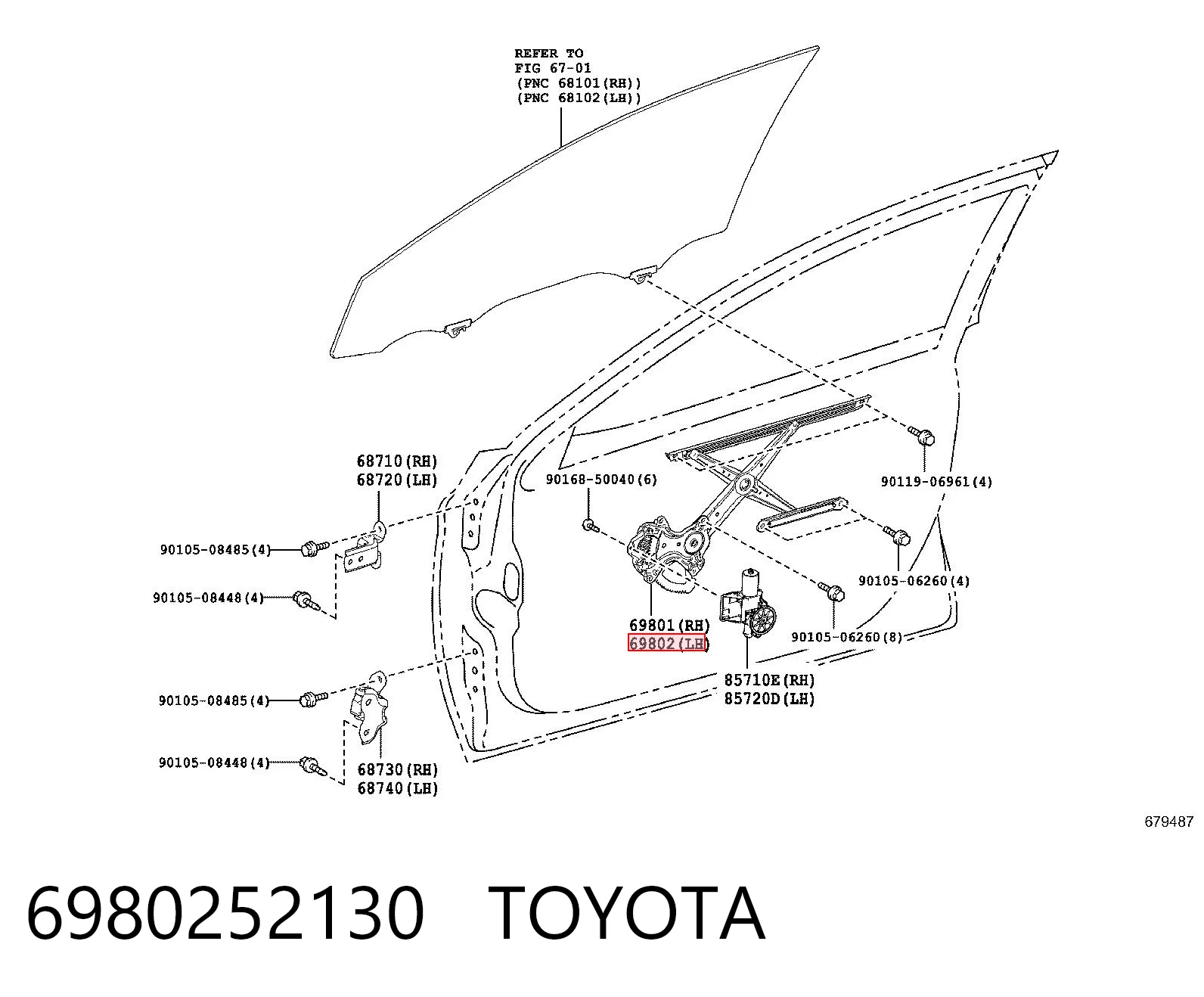 Compre Mecanismo de acionamento de vidro da porta dianteira esquerda Toyota Camry 7