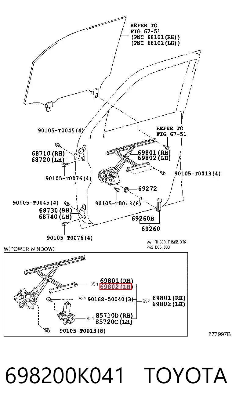 Mecanismo de acionamento de vidro da porta dianteira esquerda Toyota Hilux  KUN25