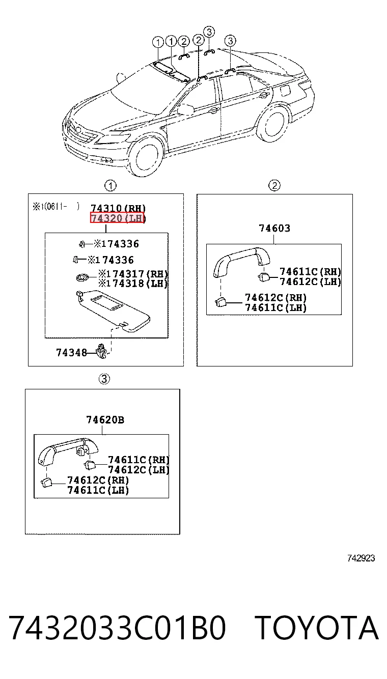 Pala contra o sol Toyota Camry V40 ao melhor preço