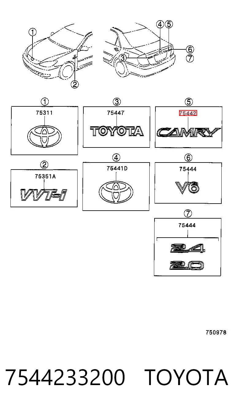 7544233200 Toyota