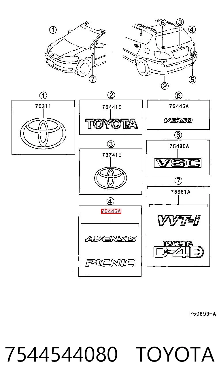 7544544080 Toyota