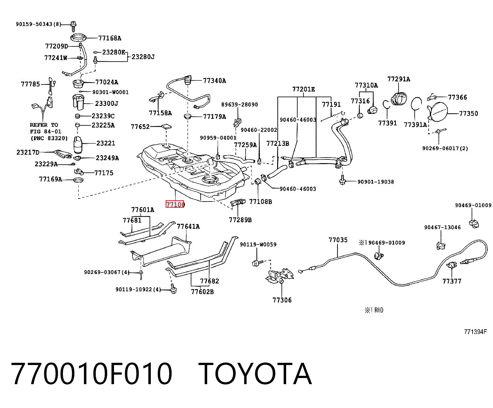 Tanque de combustível para Toyota Corolla VERSO R10