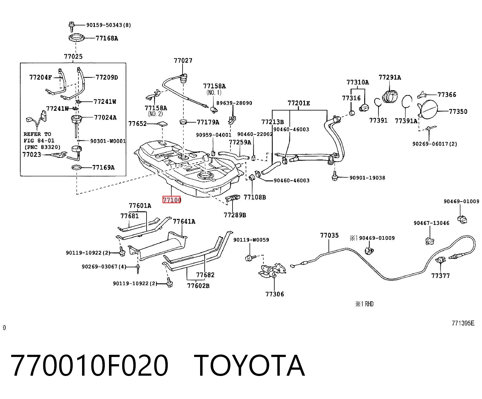 Tanque de combustível Toyota Corolla VERSO R10