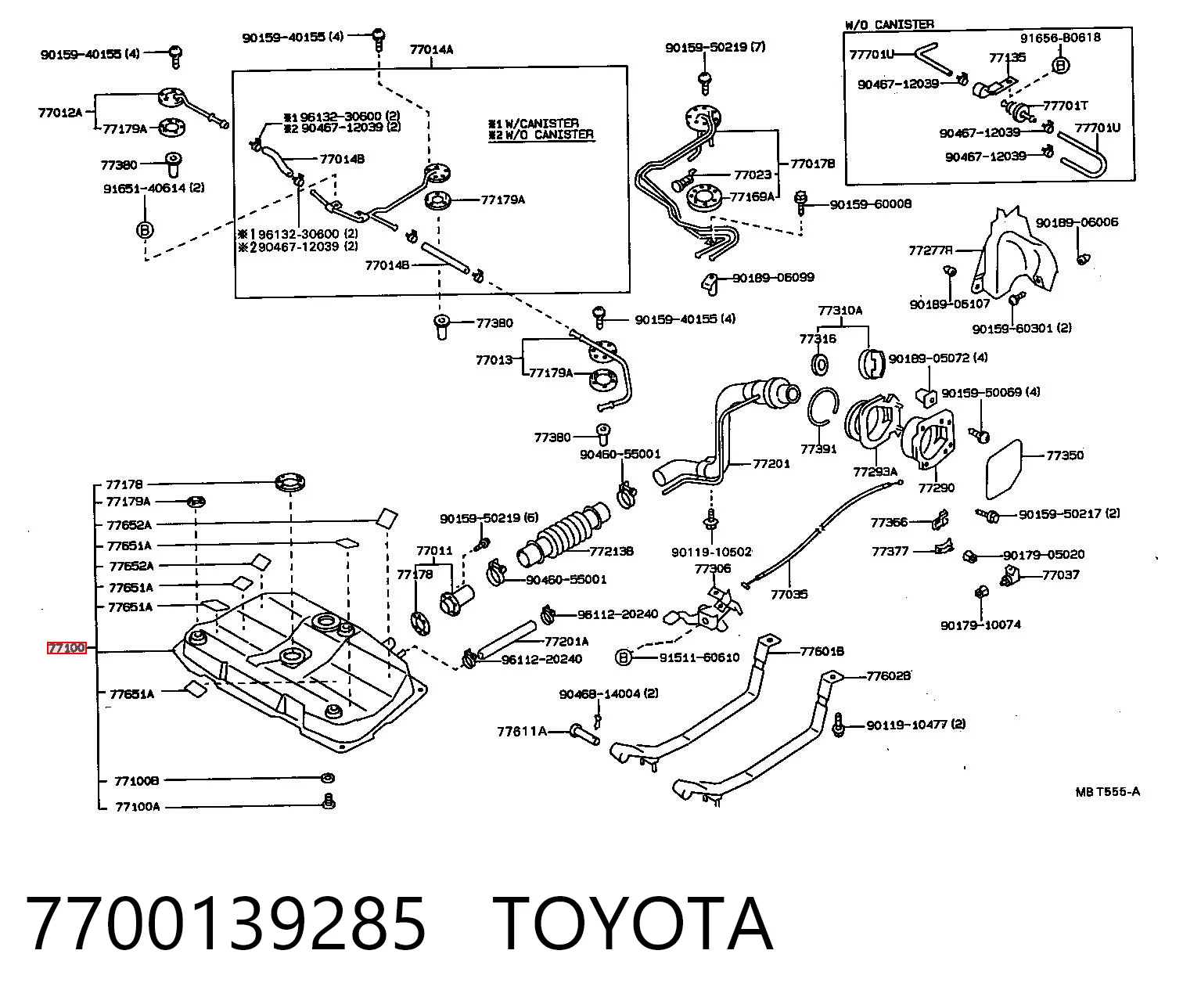 Tanque de combustível para Toyota Camry II V2