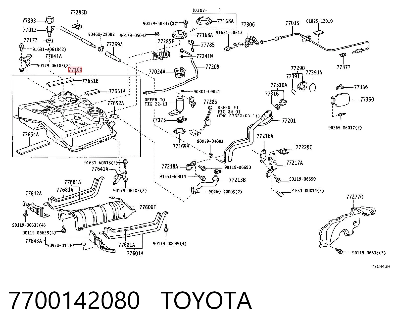 Tanque de combustível para Toyota RAV4 II XA2