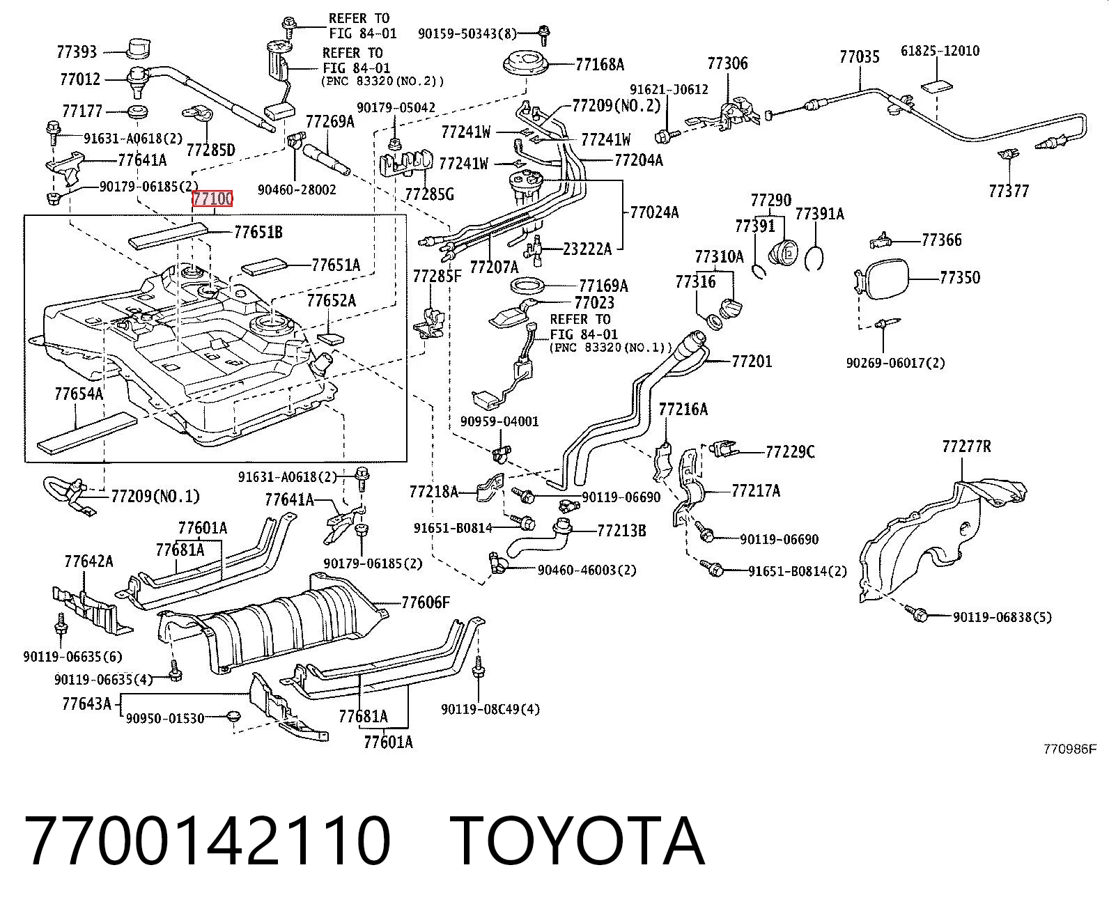 Tanque de combustível Toyota RAV4 II XA2