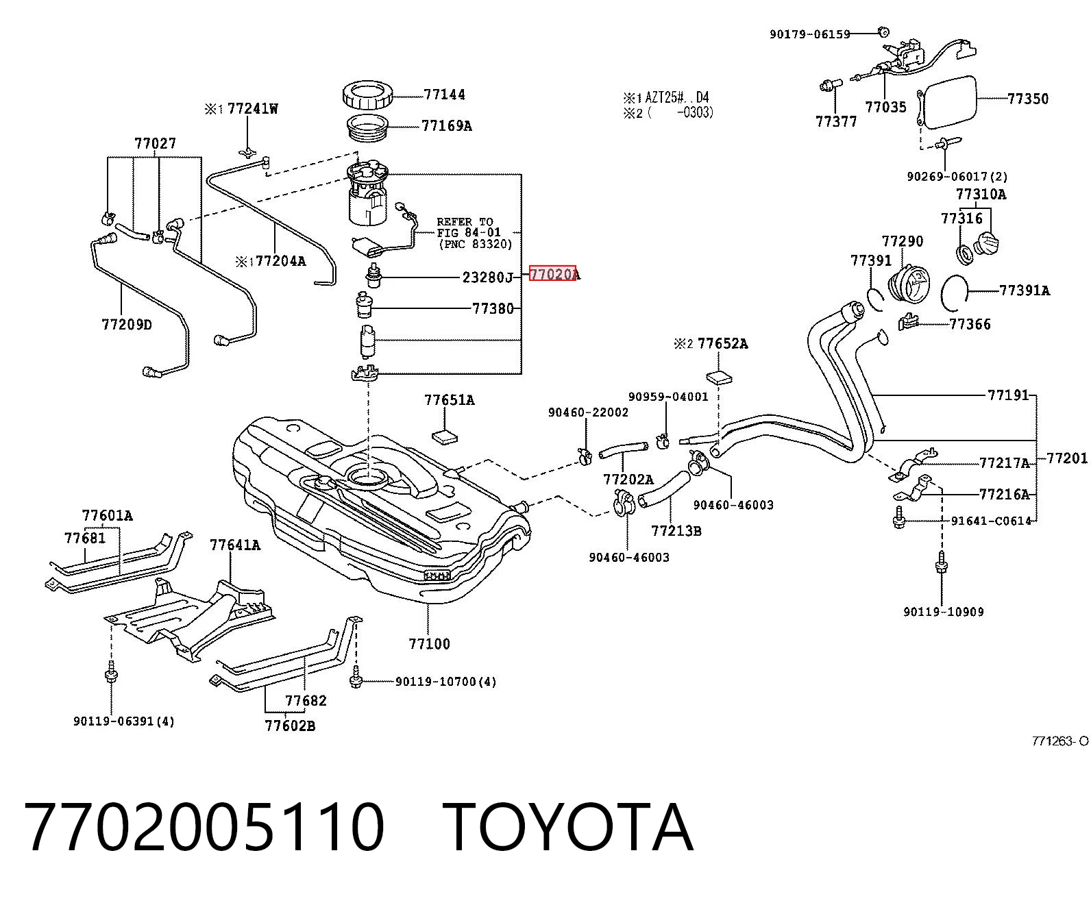 Bomba de combustível elétrica submersível para Toyota Avensis I T22