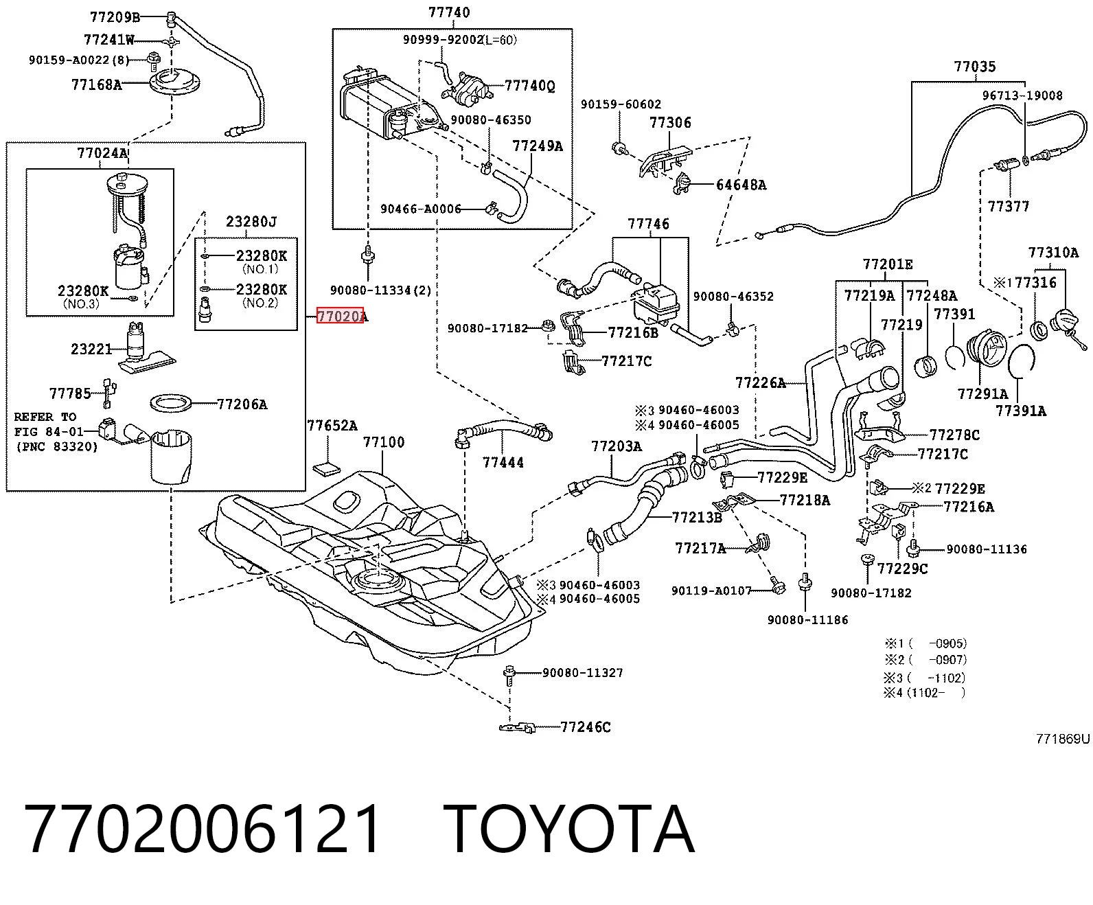 7702006121 Toyota Elemento de turbina da bomba de combustível