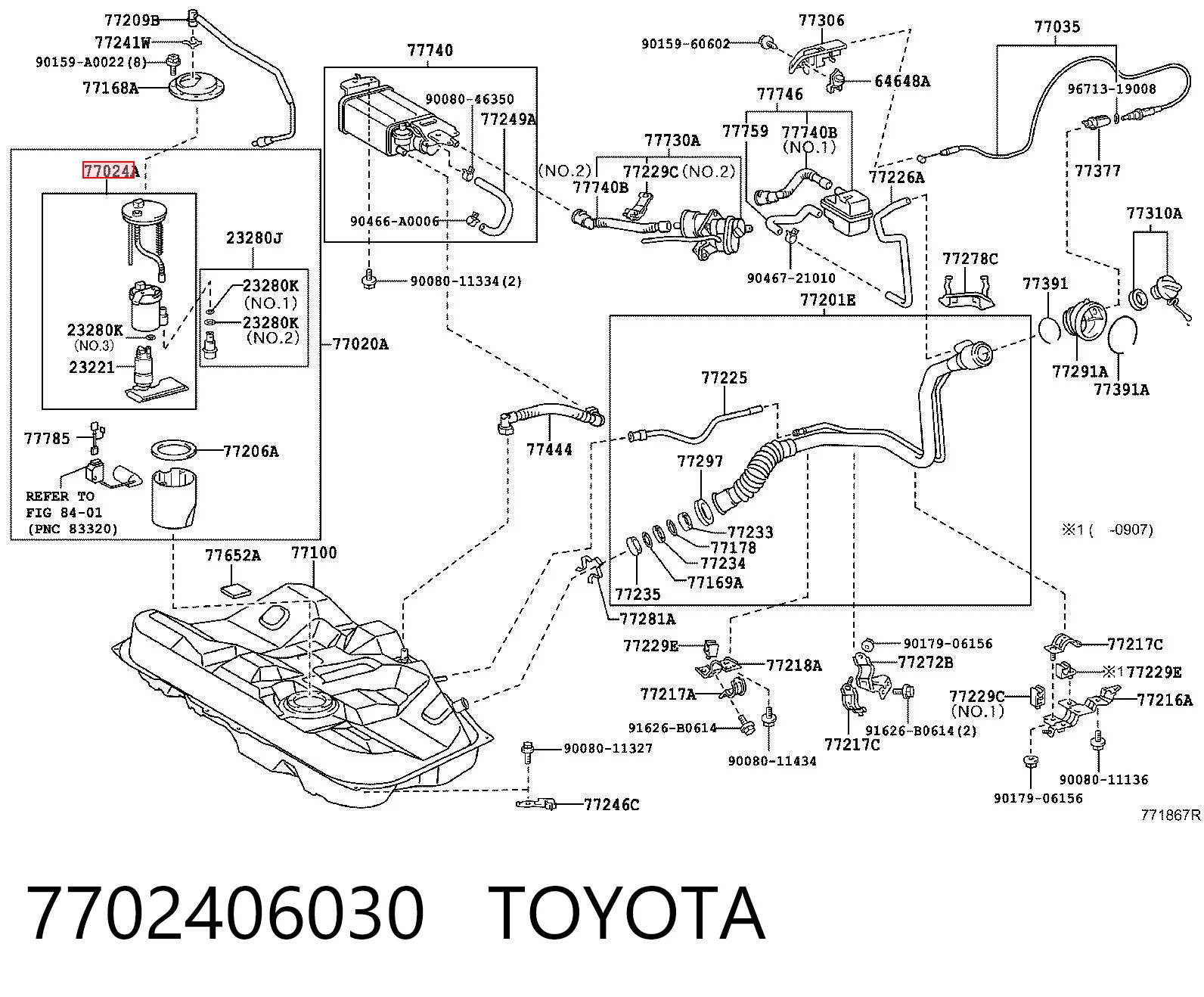 7702406030 Toyota Filtro de combustível