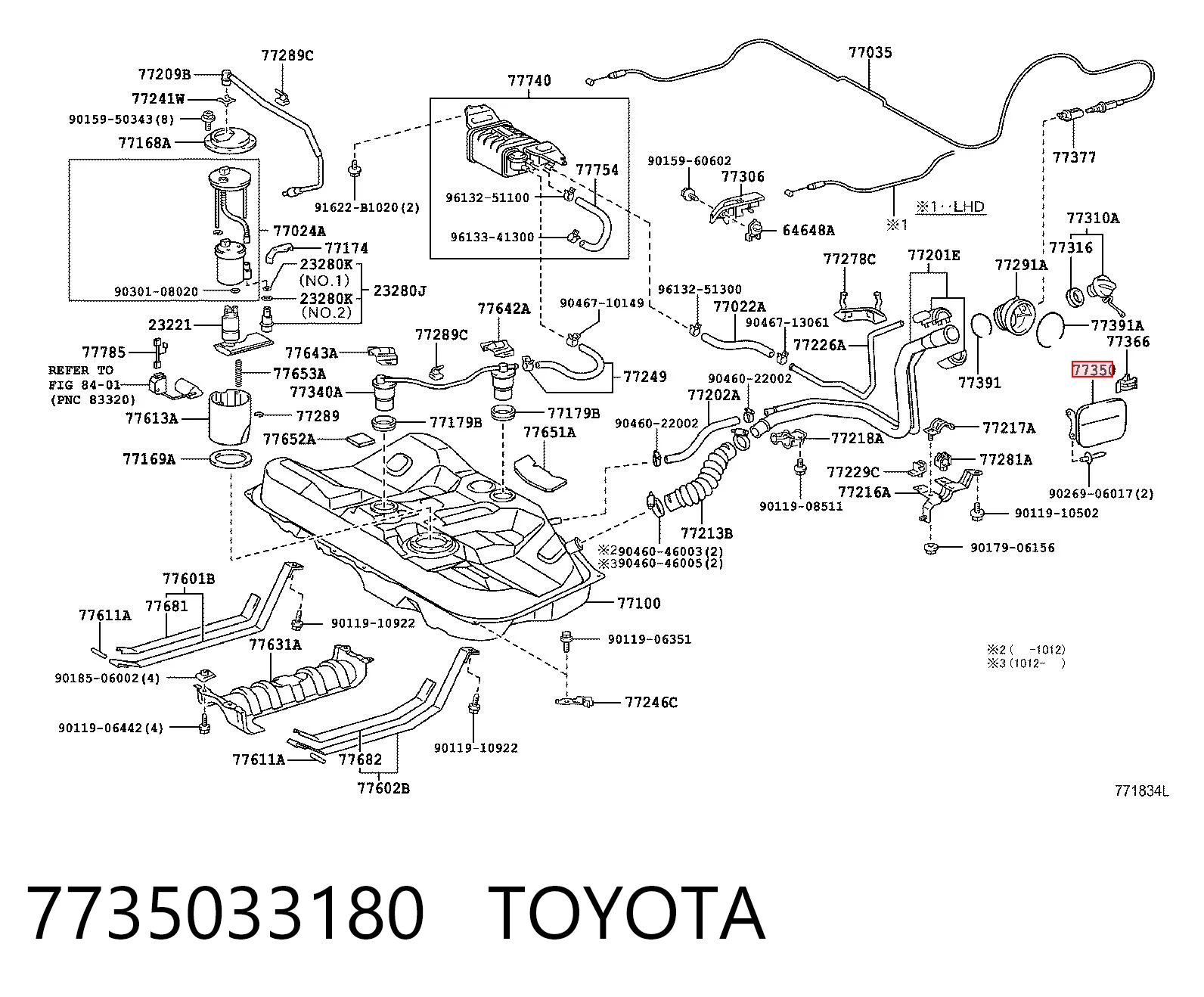 Alcapão do tanque de combustível para Toyota Camry VI V40