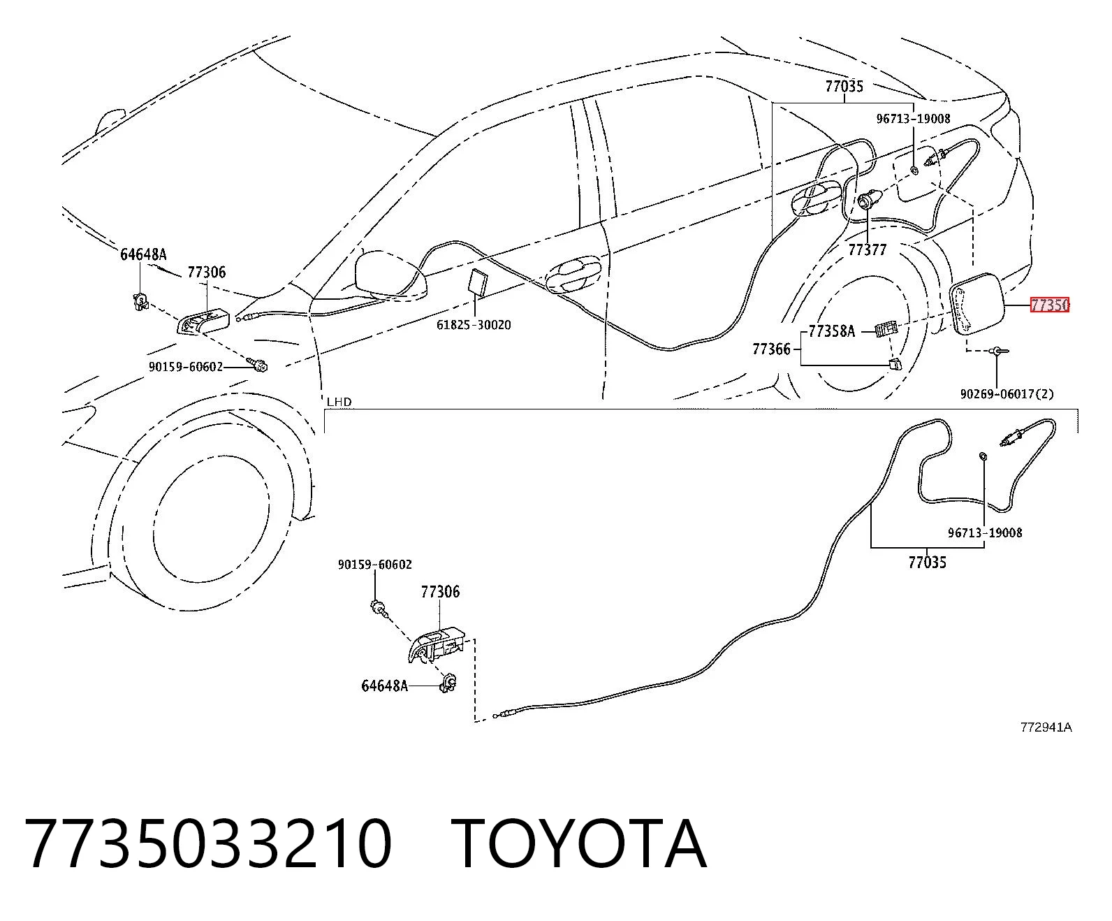 Alcapão do tanque de combustível Toyota Camry V50 ao melhor preço