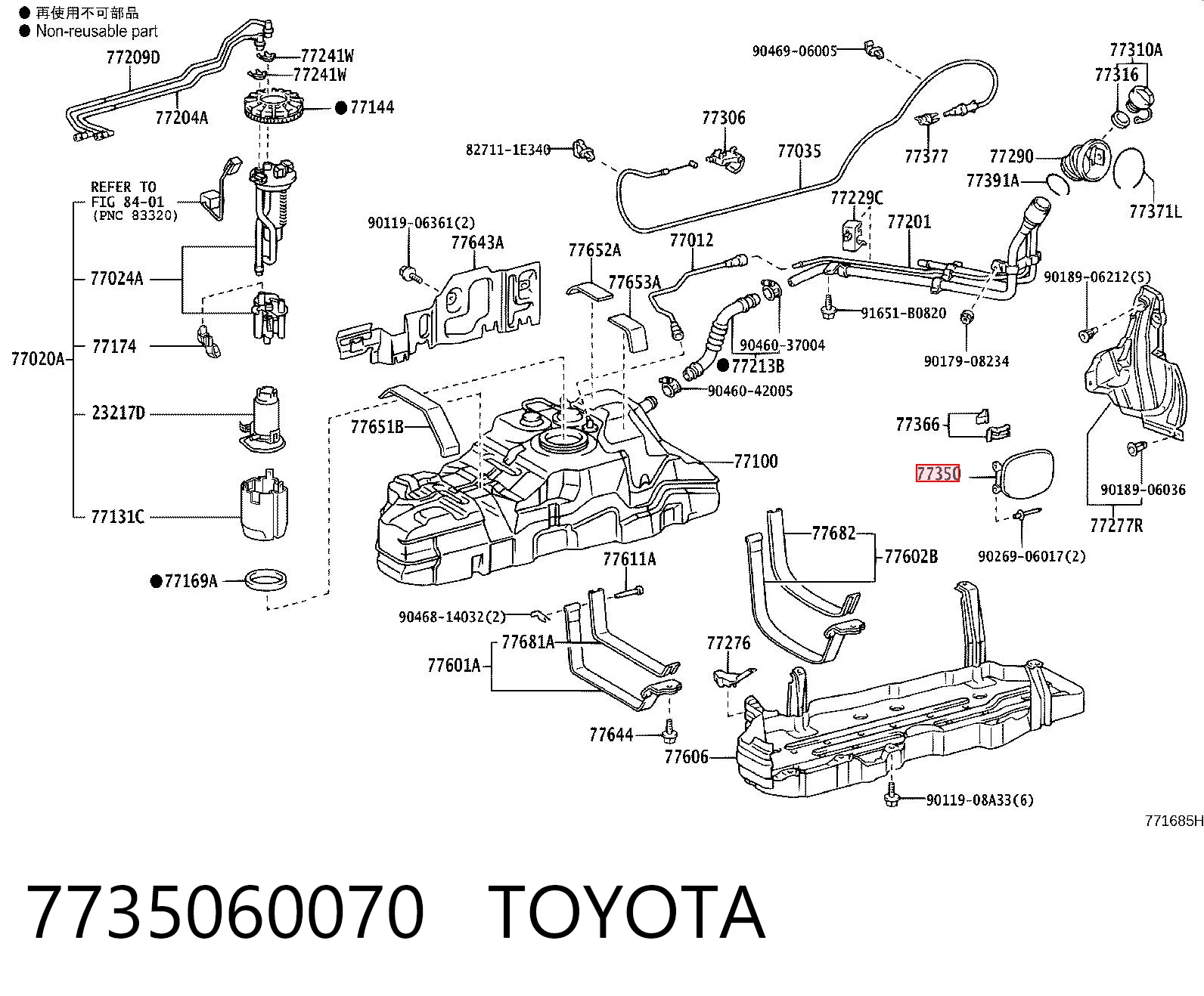 Alcapão do tanque de combustível para Toyota Land Cruiser PRADO ASIA J12