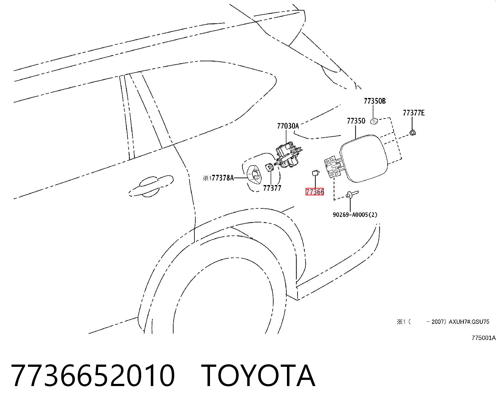 7736652010 Toyota Mola do alcapão do tanque de combustível