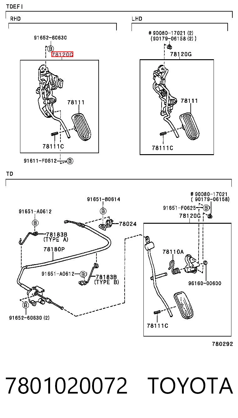 Pedal de gás (de acelerador) Toyota Avensis  T22 ao melhor preço