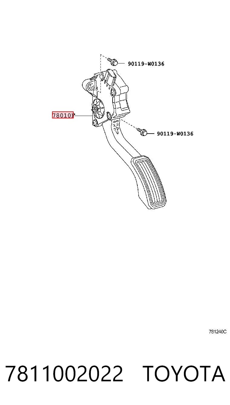 Pedal de gás (de acelerador) para Toyota Auris UKP E15