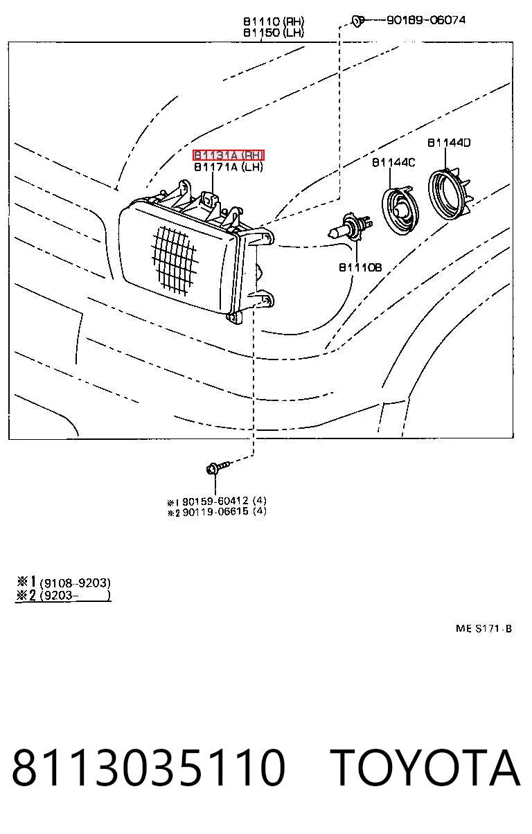 Luz direita para Toyota 4 Runner  N130