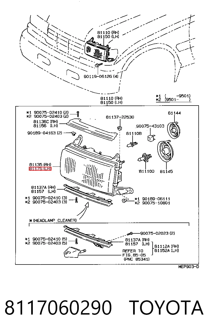  Luz esquerda Toyota Land Cruiser 80 SUV (J8) (1990 - 1998) 80