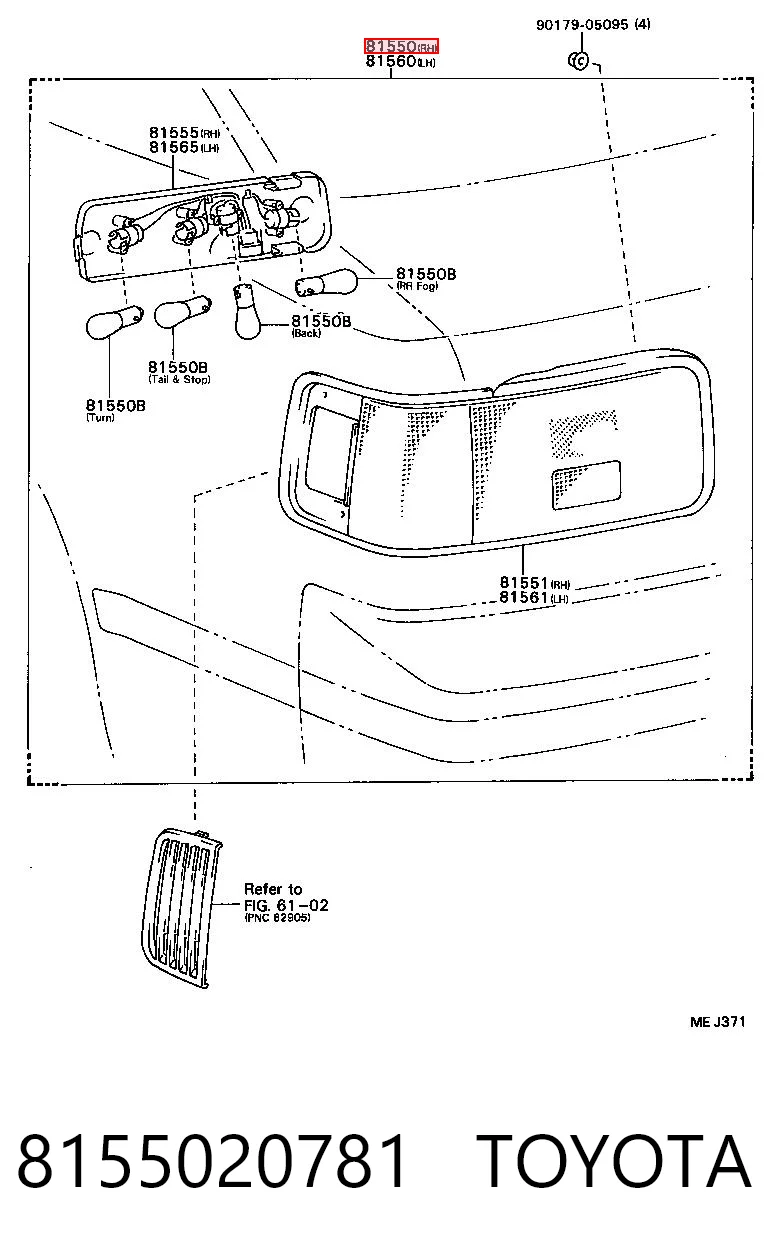 Lanterna traseira direita para Toyota Celica T16