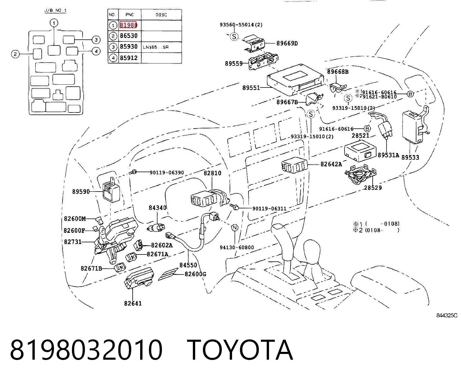 8198032010 Toyota Relê de pisca-pisca
