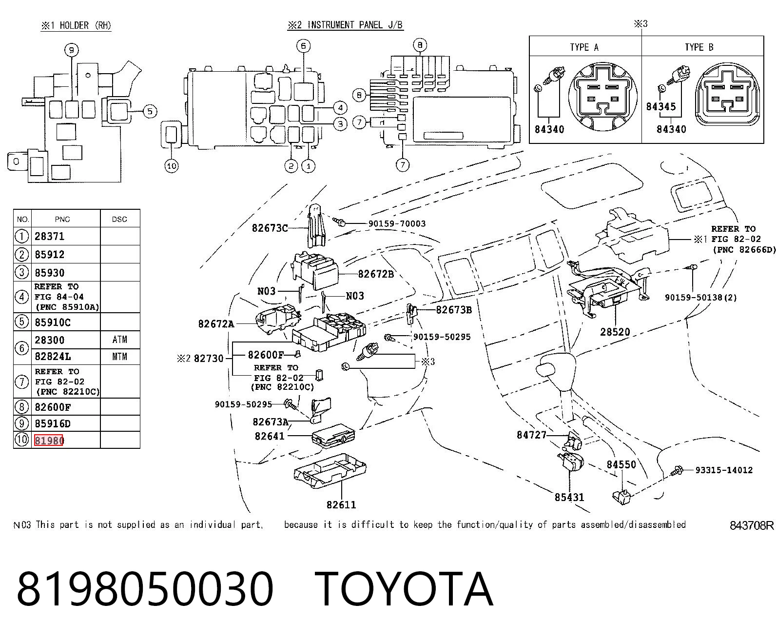 8198050030 Toyota Relê de pisca-pisca