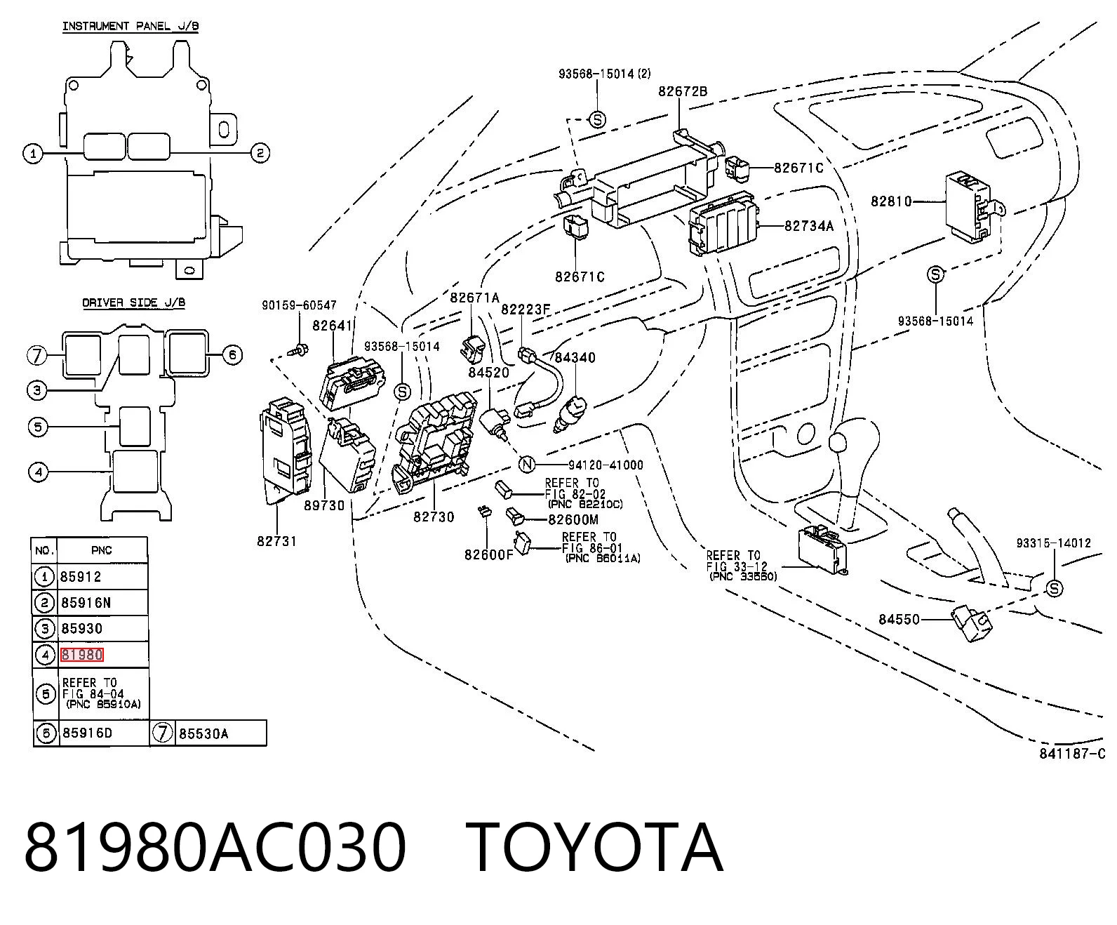 81980AC030 Toyota Relê de pisca-pisca
