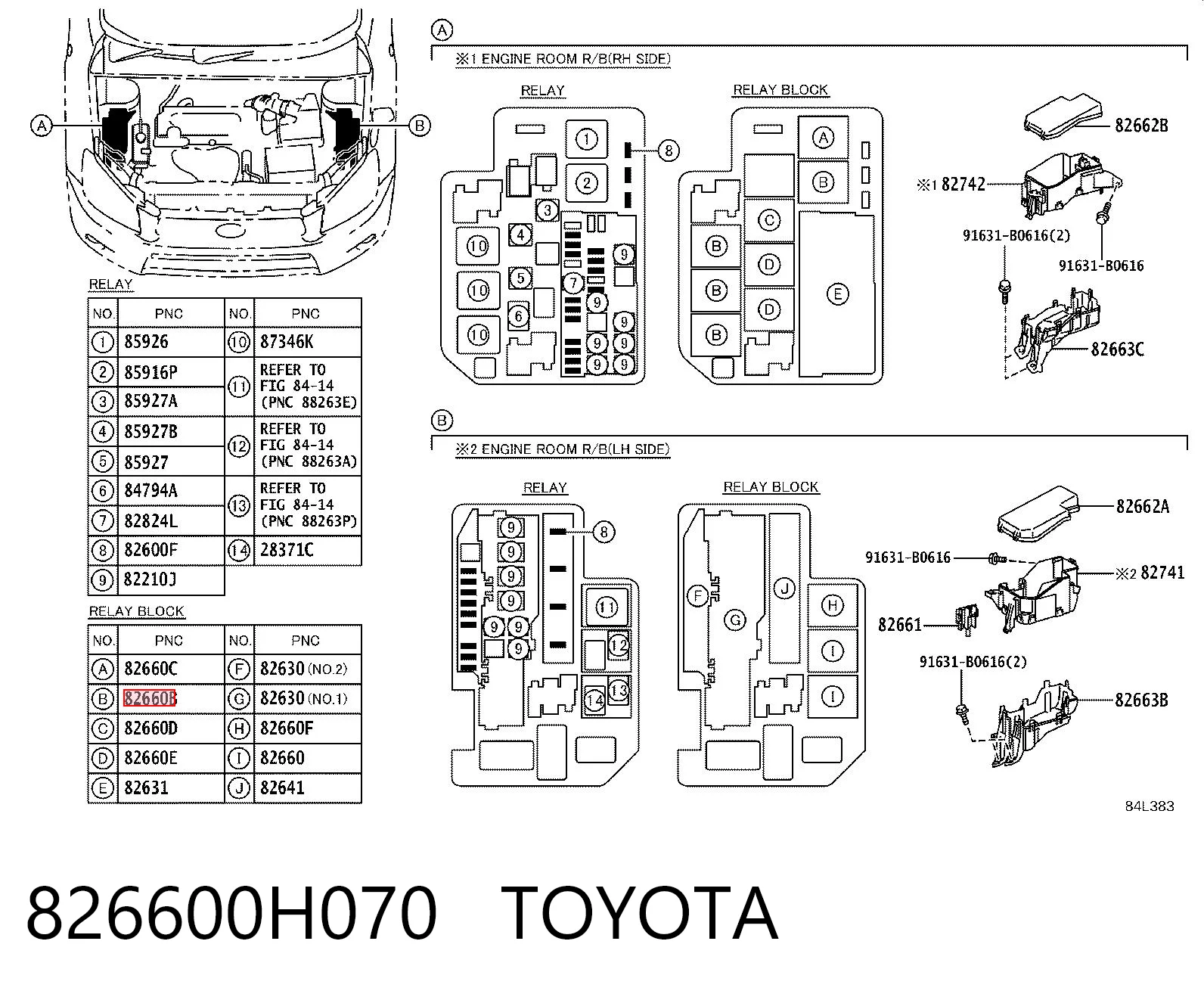 826600H070 Toyota Unidade de dispositivos de segurança