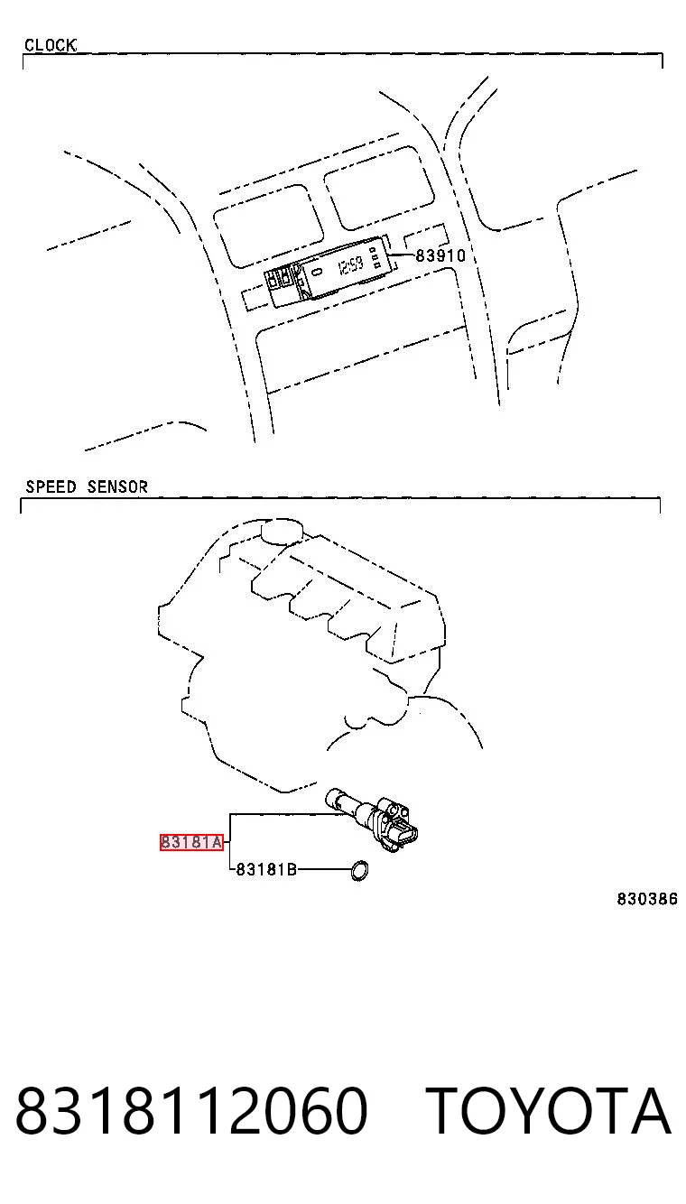 8318112060 Toyota Sensor de velocidade