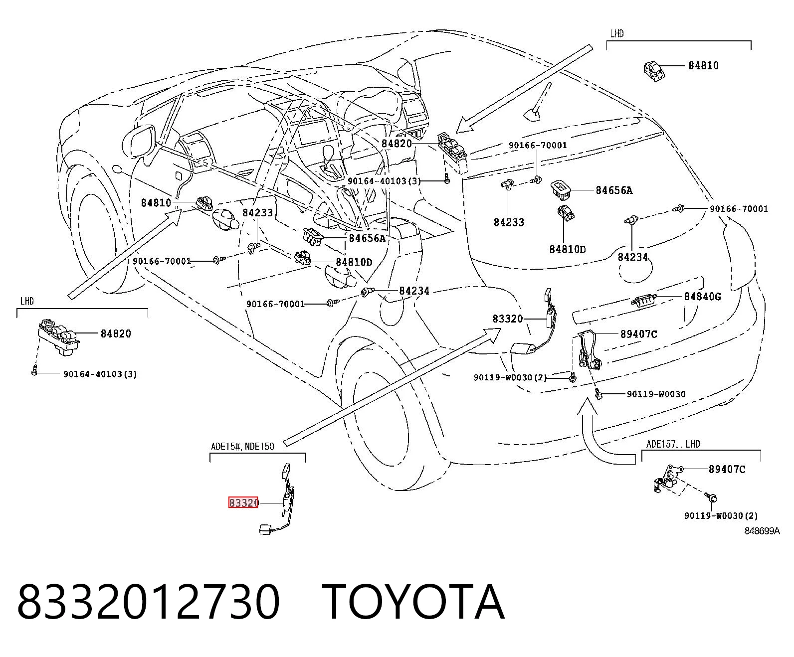 8332012730 Toyota Sensor do nível de combustível no tanque