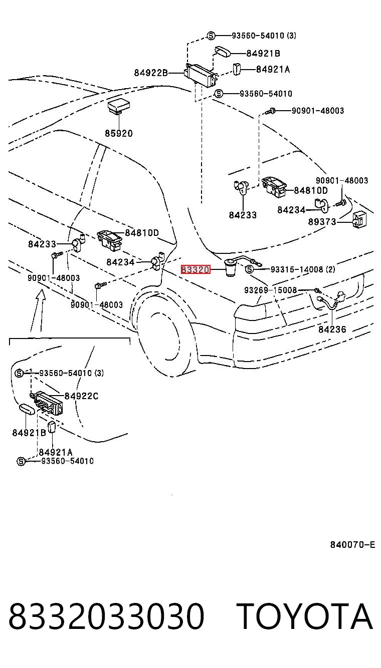 Sensor do nível de combustível no tanque para Toyota Camry IV V20
