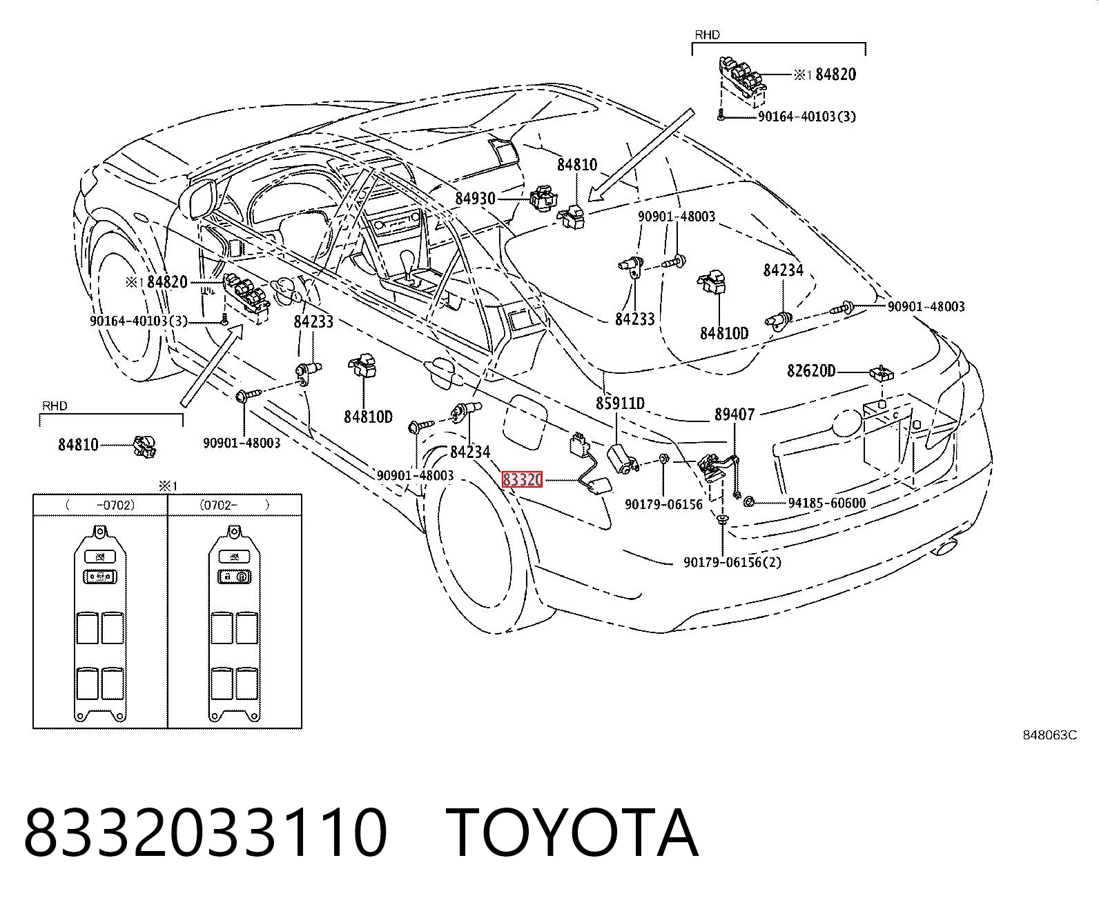 8332033110 Toyota Sensor do nível de combustível no tanque