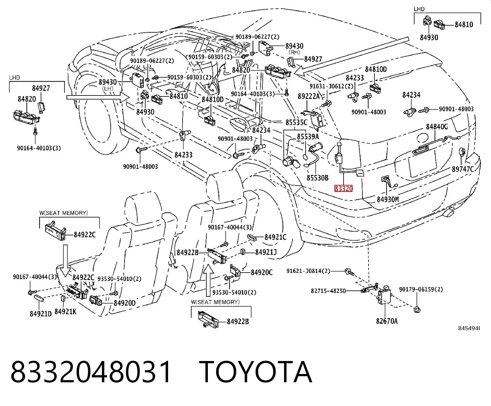 Sensor do nível de combustível no tanque para Lexus RX 300/330/350/400H U3