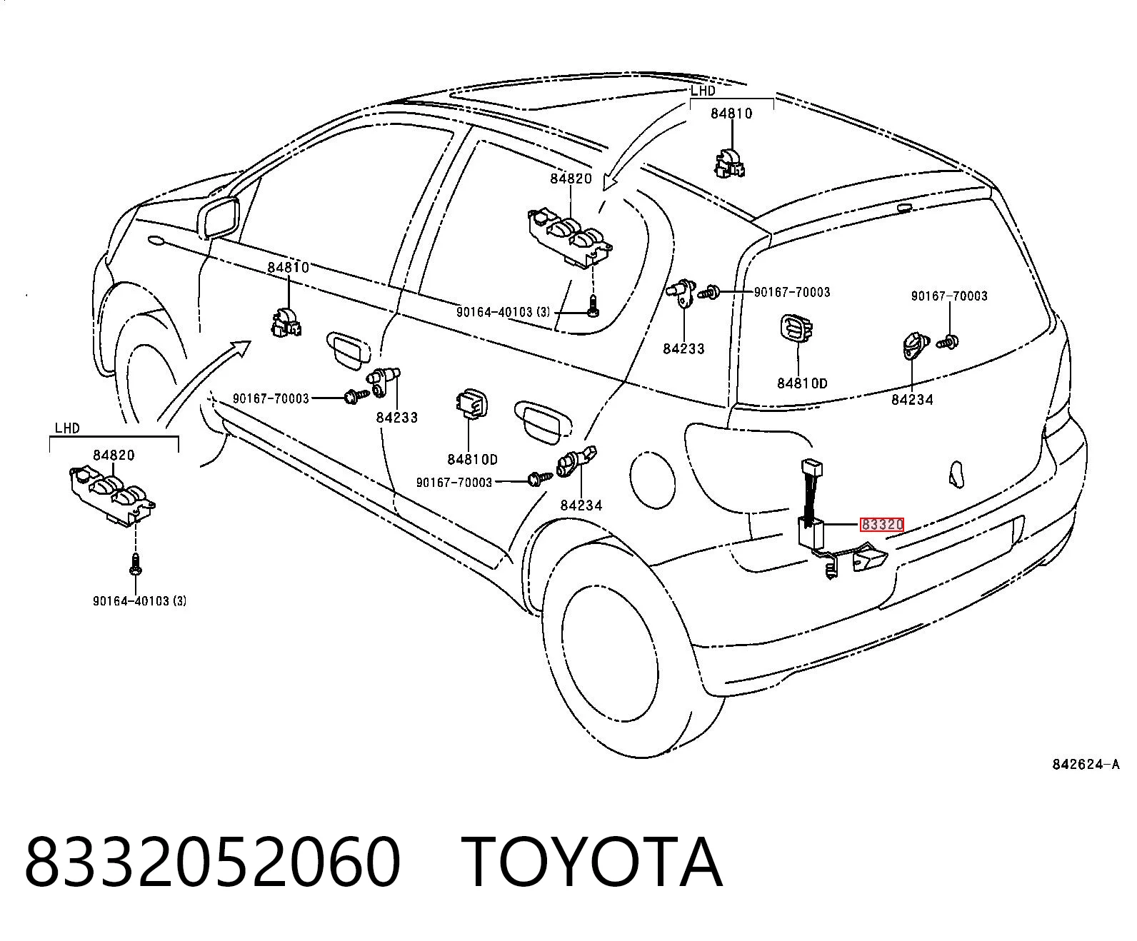 8332052060 Toyota Sensor do nível de combustível no tanque