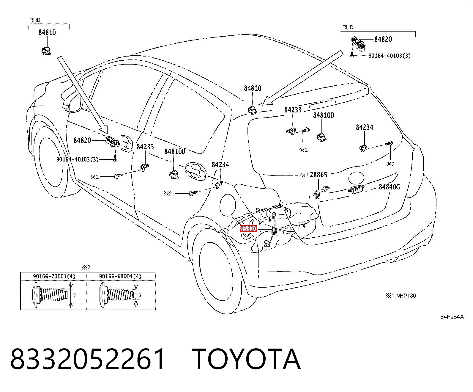 8332052261 Toyota Sensor do nível de combustível no tanque