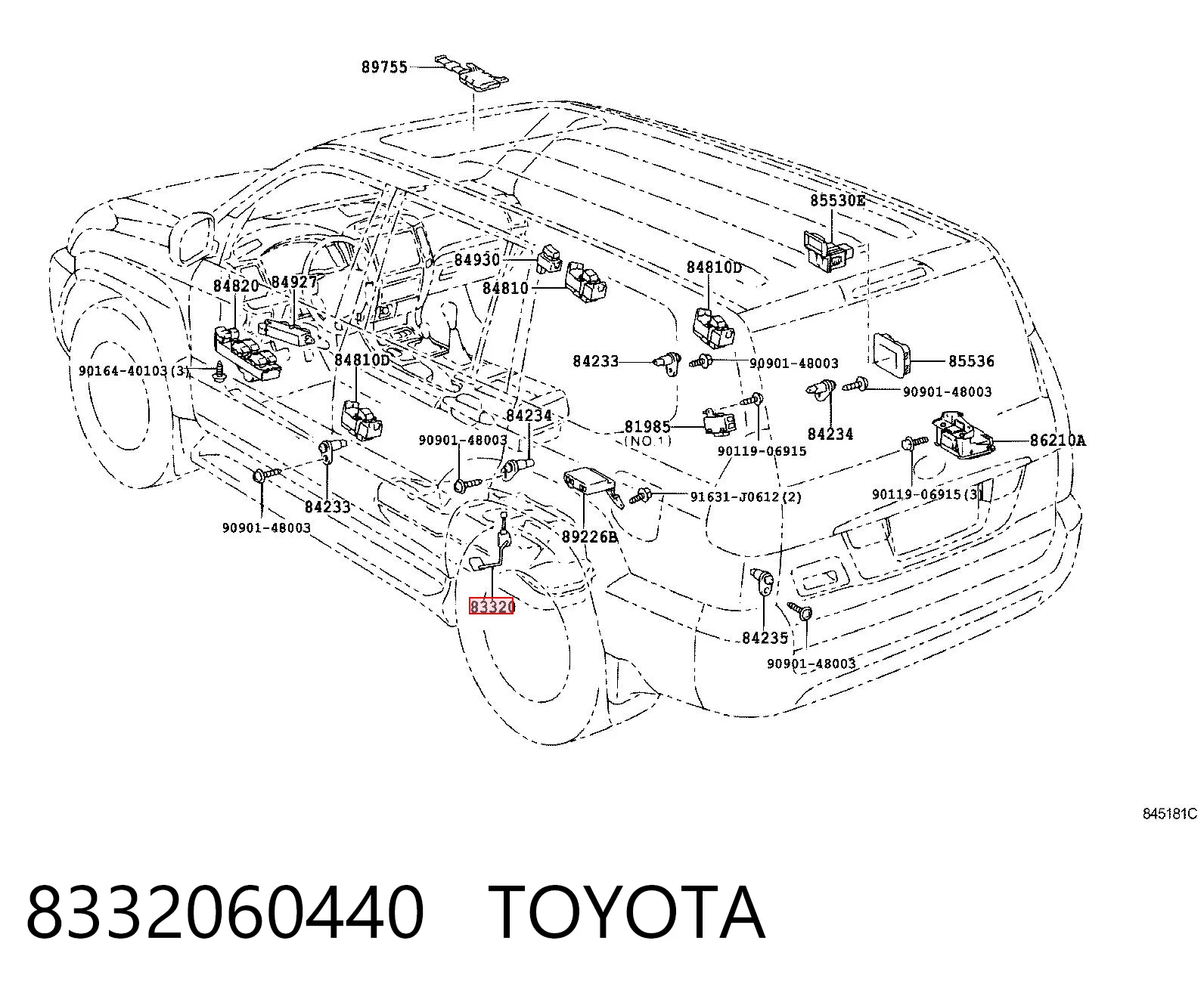 8332060440 Toyota Sensor do nível de combustível no tanque