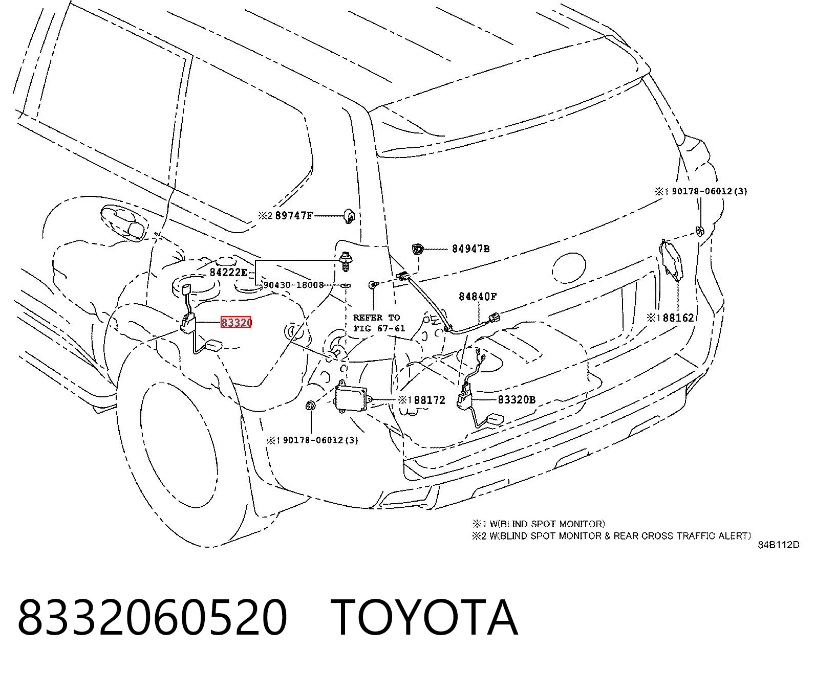 8332060520 Toyota Sensor do nível de combustível no tanque