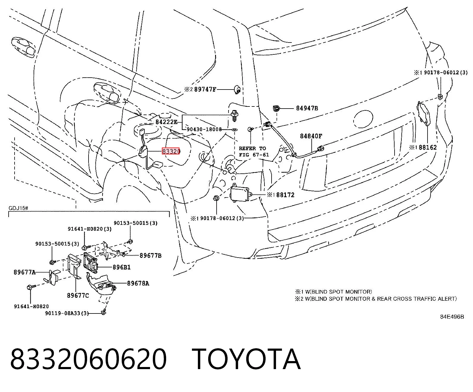 Sensor do nível de combustível no tanque para Toyota Land Cruiser PRADO J150