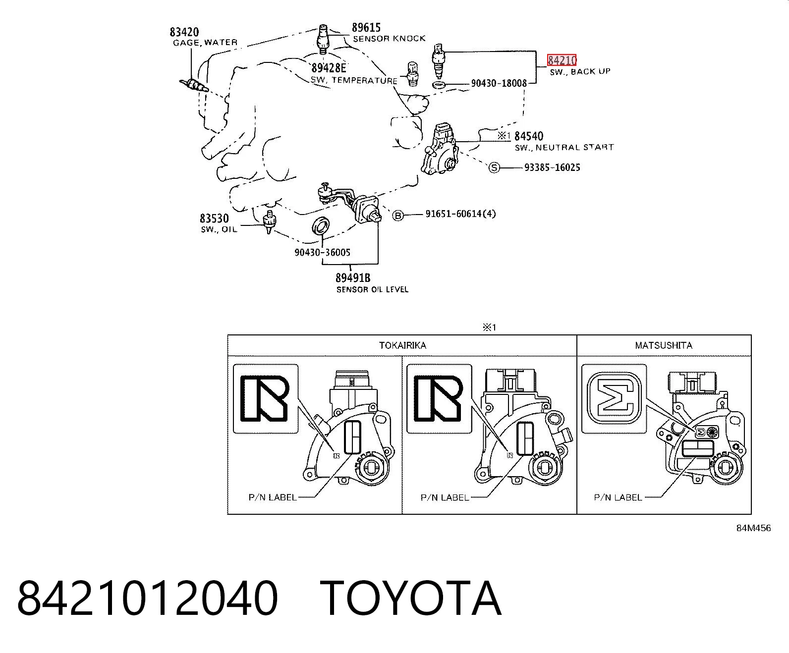 Compre Sensor de ativação das luzes de marcha à ré Toyota RAV4 3