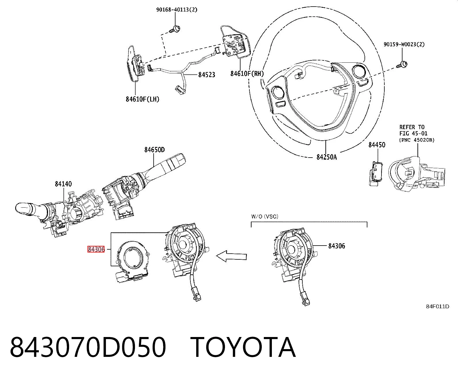  Anel AIRBAG de contato, cabo plano do volante Toyota Camry VI sedan (V40) (2006 - 2014) VI