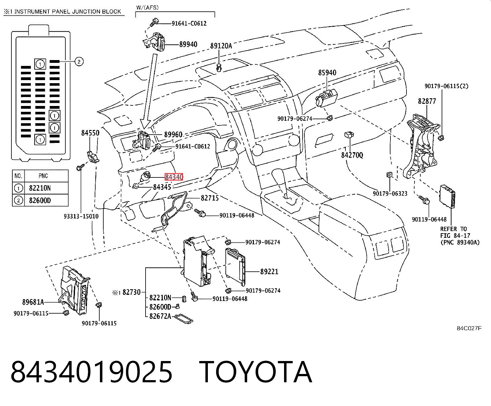 8434019025 Toyota Sensor de ativação do sinal de parada