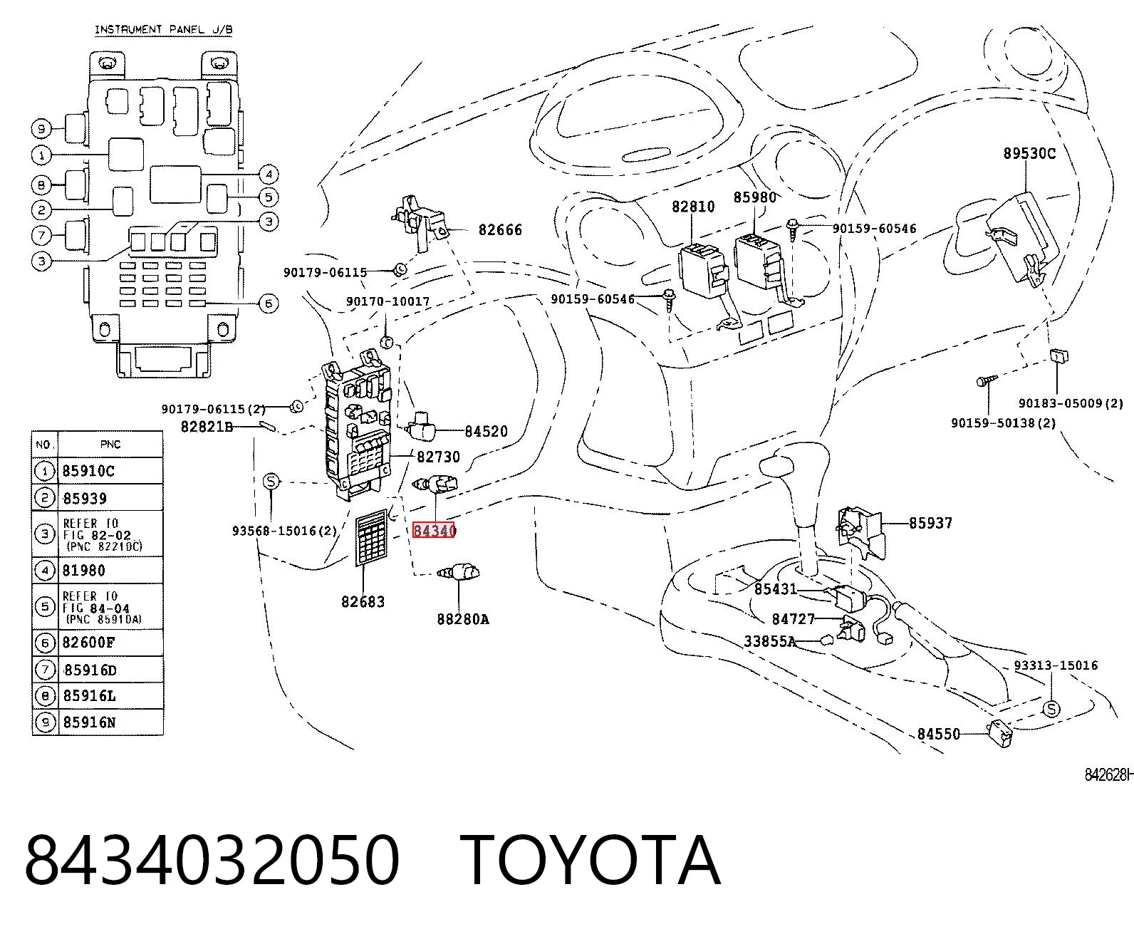 8434032050 Toyota Sensor de ativação do sinal de parada