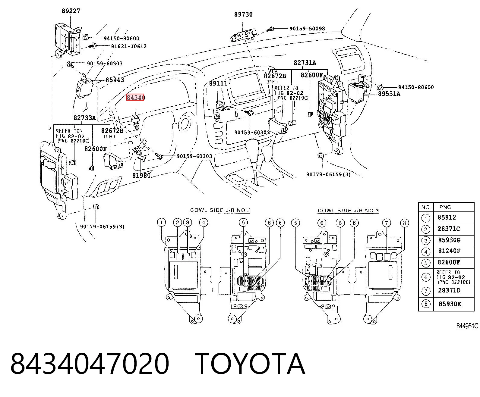 8434047020 Toyota Sensor de ativação do sinal de parada