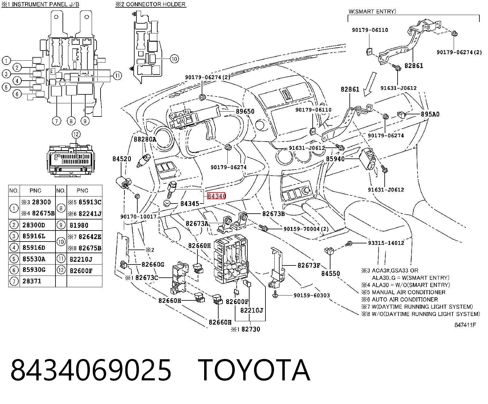 8434069025 Toyota Sensor de ativação do sinal de parada