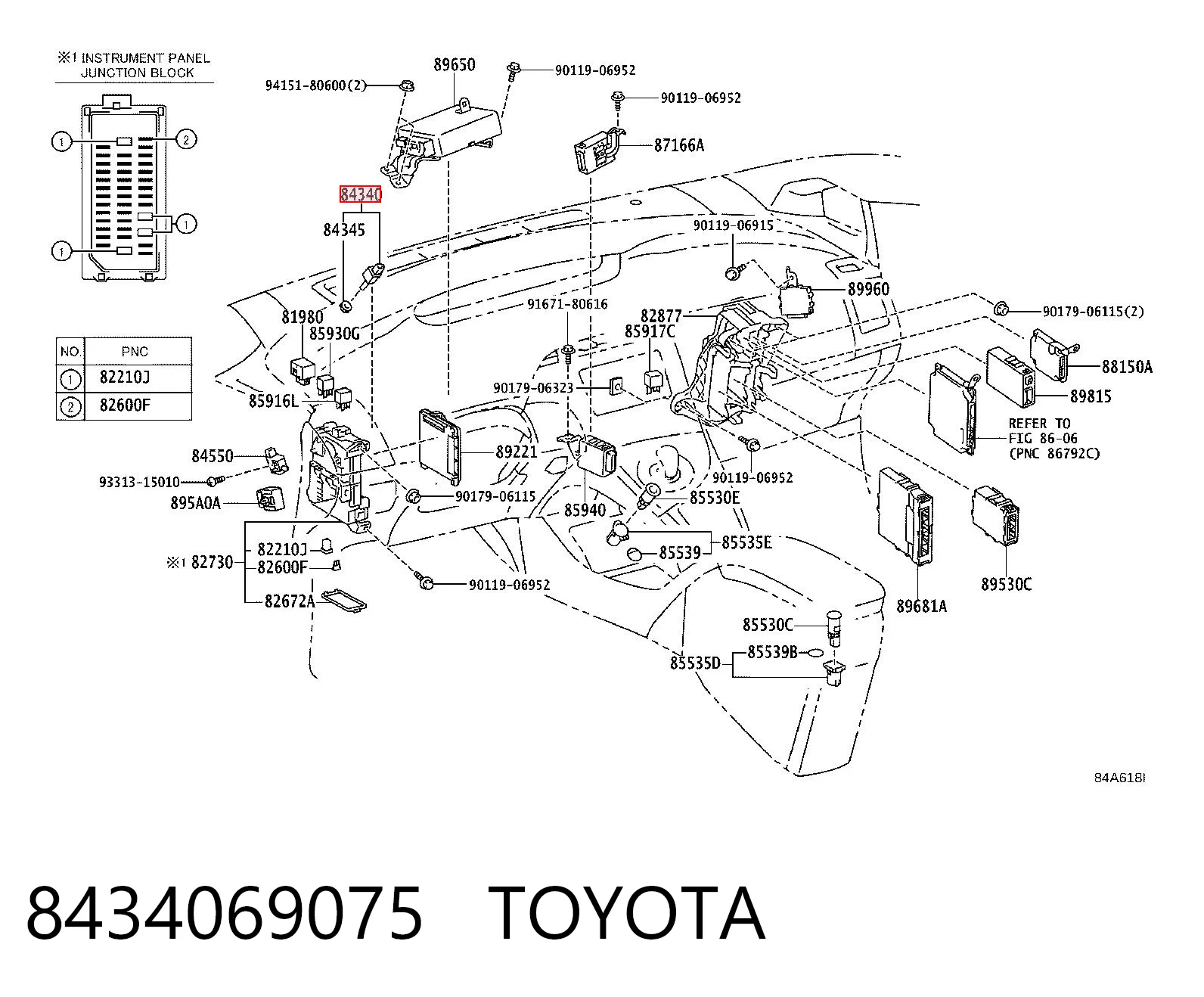 8434069075 Toyota Sensor de ativação do sinal de parada