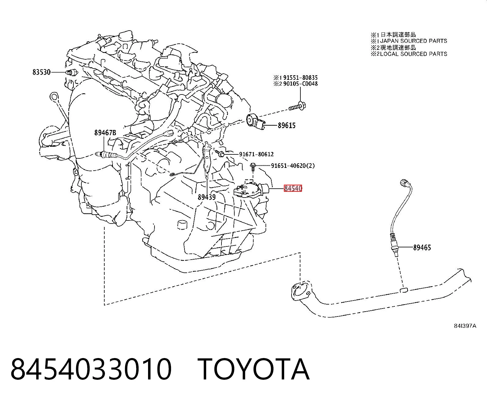 8454033010 Toyota Sensor de posição de seletor da Caixa Automática de Mudança