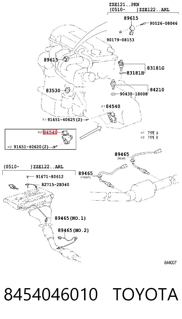 8454046010 Toyota Sensor de posição de seletor da Caixa Automática de Mudança
