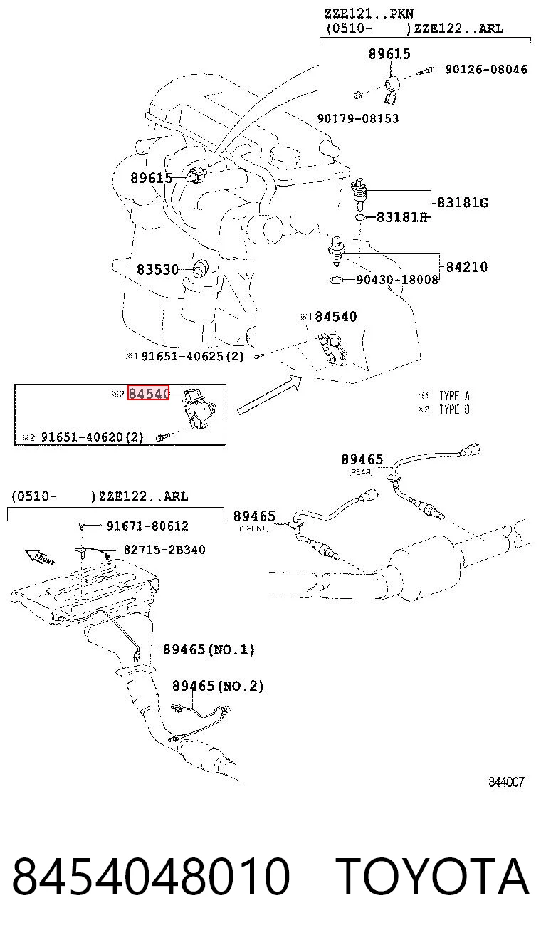 8454048010 Toyota Sensor dos modos de trabalho da Caixa Automática de Mudança