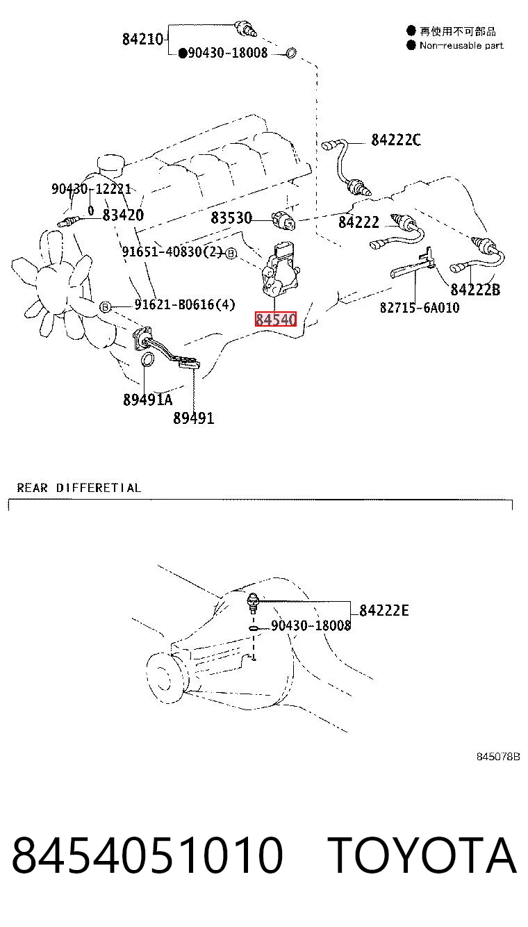 8454051010 Toyota Sensor de posição de seletor da Caixa Automática de Mudança