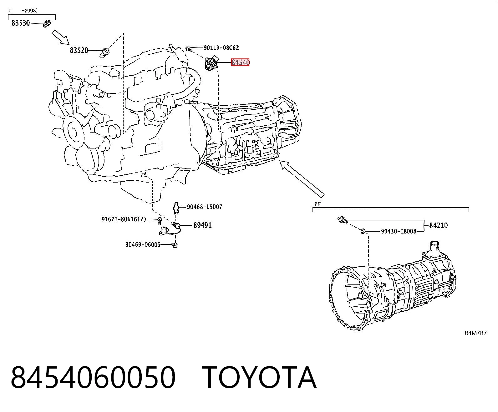 8454060050 Toyota Sensor de posição de seletor da Caixa Automática de Mudança