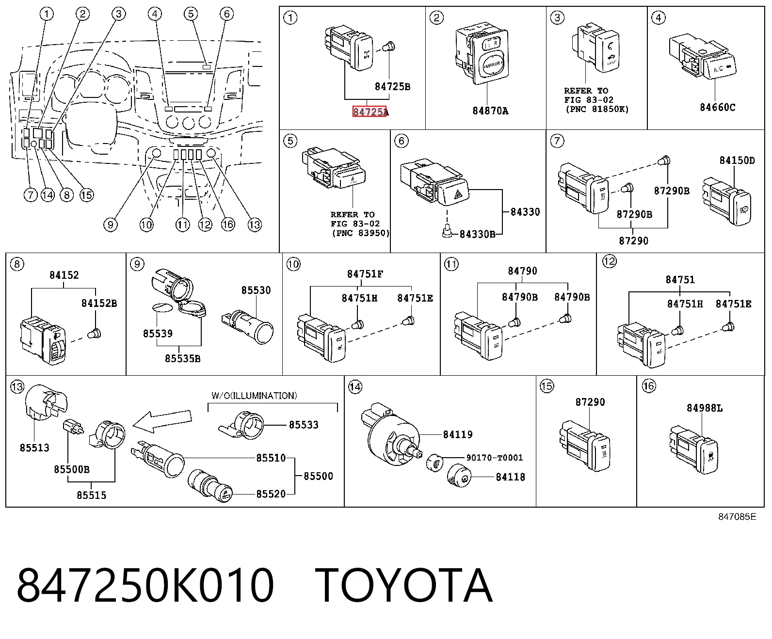 847250K010 Toyota