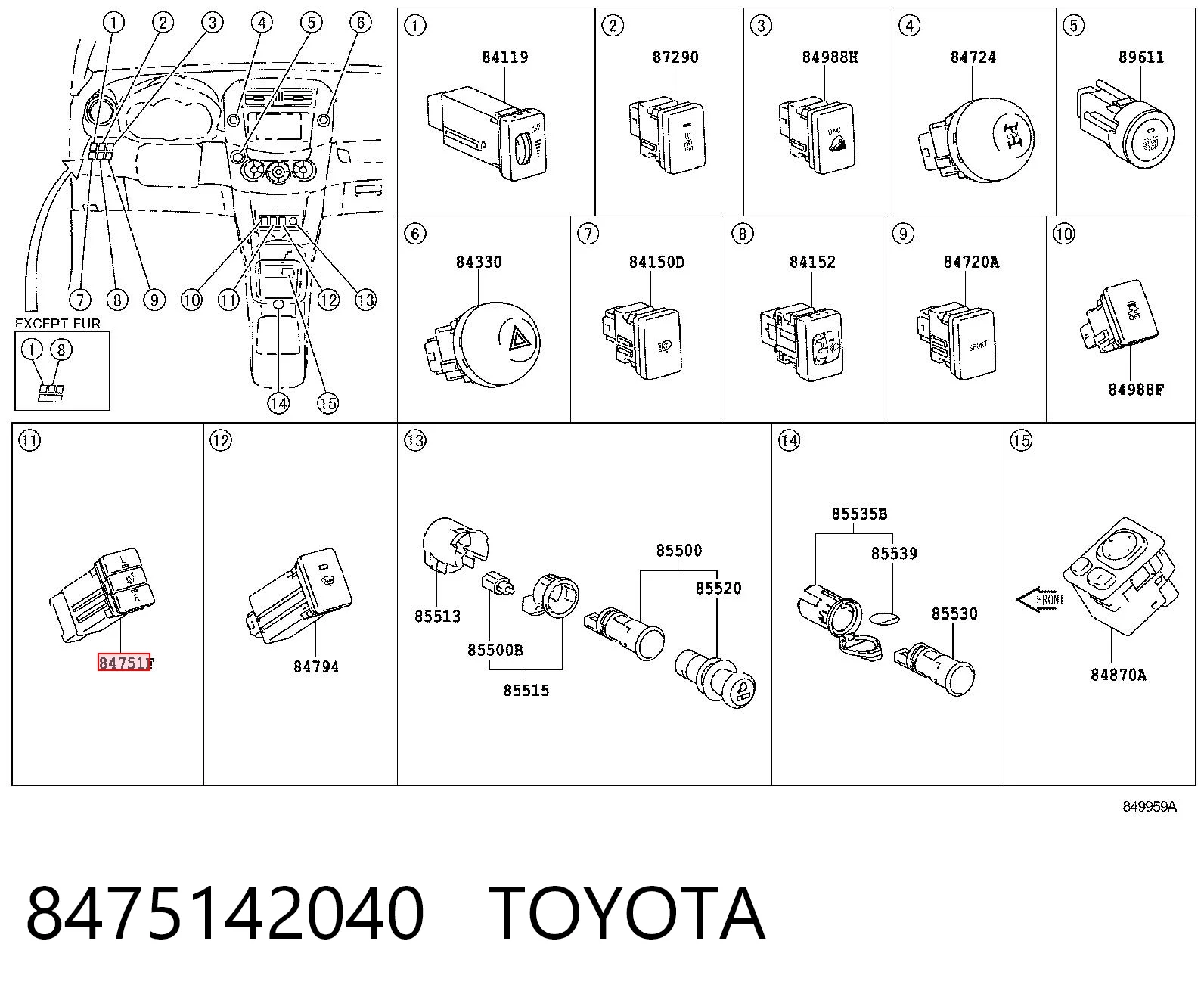 8475142040 Toyota